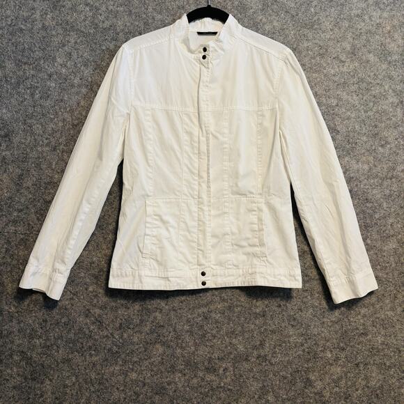 Max Mara Weekend Jacket Women Size 8 White Long Sleeve Lightweight Casual Cotton - Picture 1 of 14
